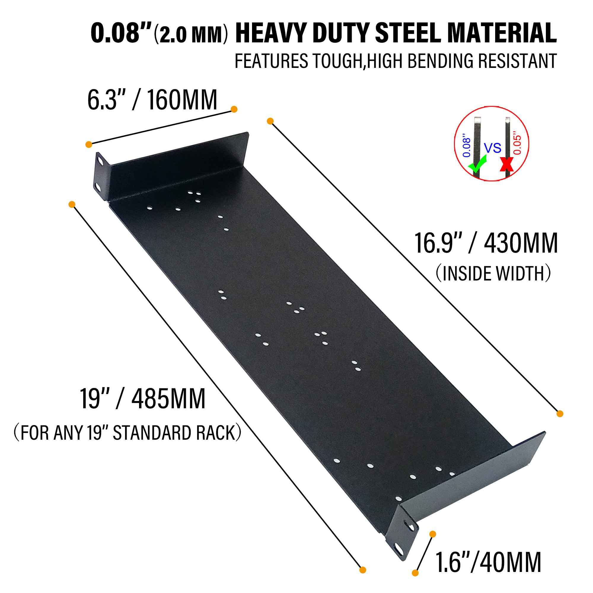 Amazon.com: 19'' 1U Universal Rack Mount Tray Kit Fit for Sure